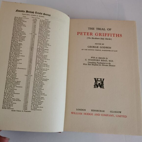 The Trial of Peter Griffiths 1950 Book Notable British Trials History True Crime - Picture 5 of 10